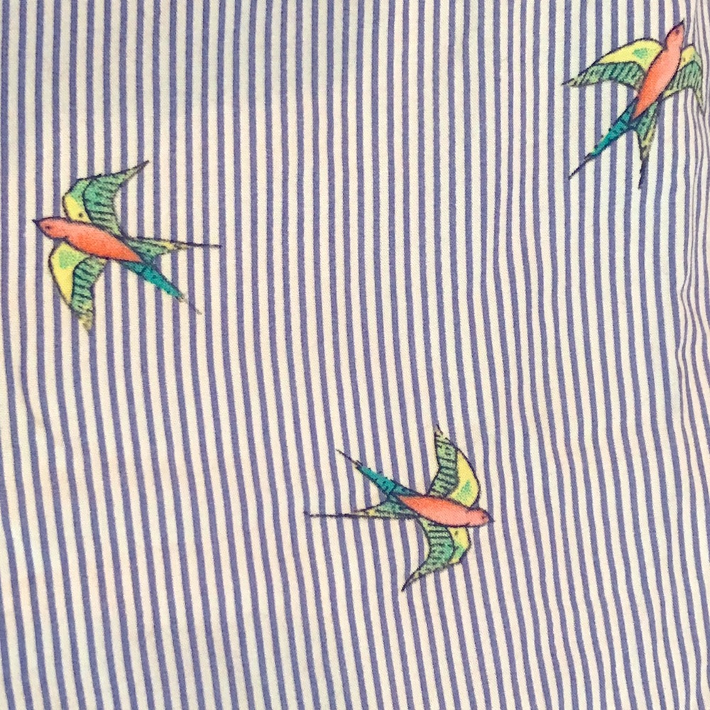 TOGETHER CLOTHING - SPARROWS & STRIPES LACE UP SLEEVELESS BLOUSE - Picture 3 of 7